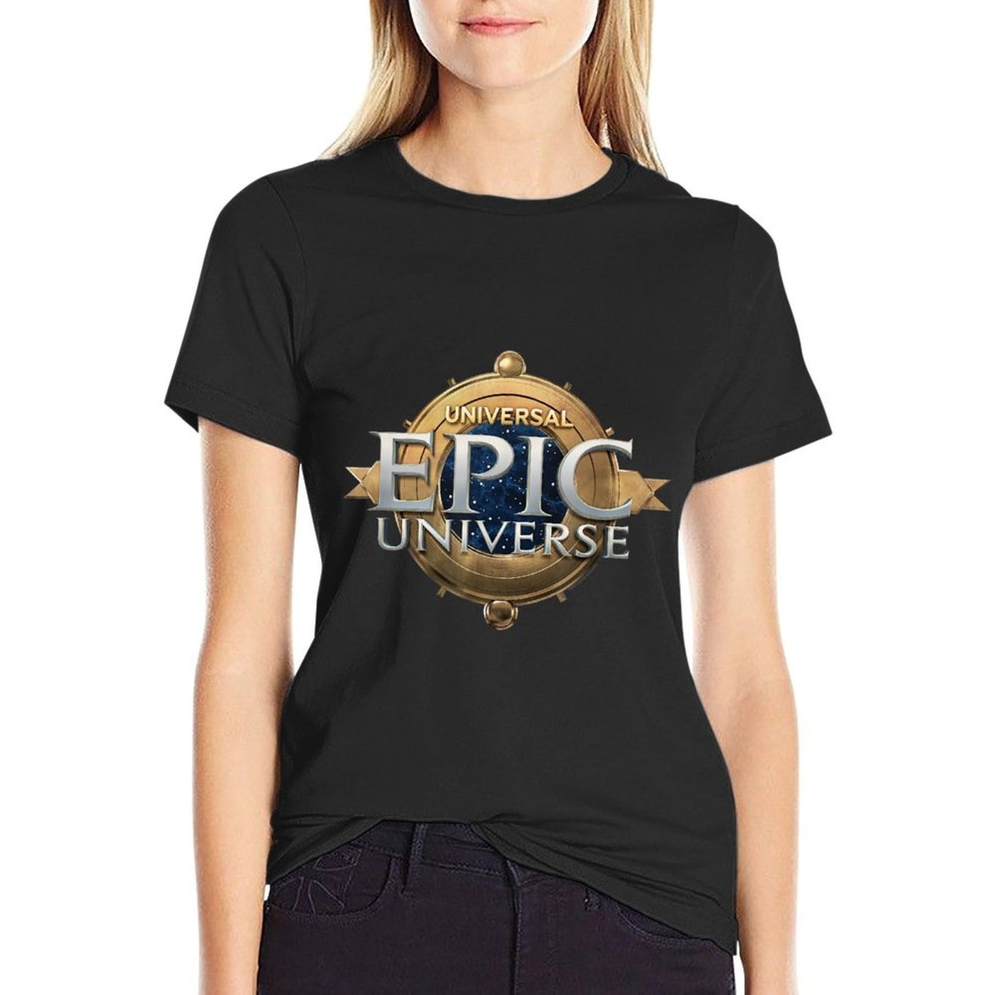 Universal Epic Universe Logo  Heathered Texture T-Shirt