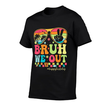 Bruh We Out Teachers Happy Last Day Of School Groovy  Vintage-inspired T-Shirt