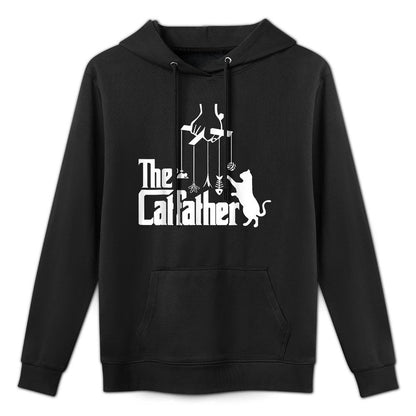 Funny Cat Dad Life The Catfather Fathers Day Mens Vintage Easy Care Hoodie