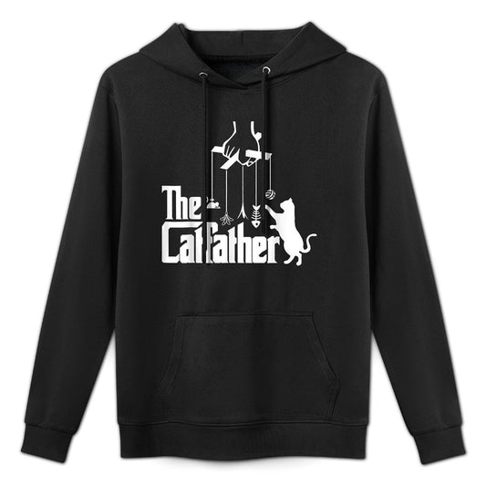 Funny Cat Dad Life The Catfather Fathers Day Mens Vintage Easy Care Hoodie