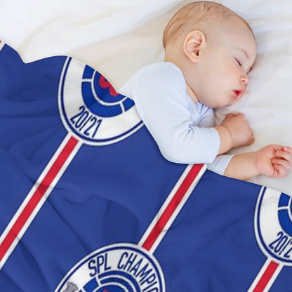 Rangers Fc Champions Mock Badge Design Throw Blanket