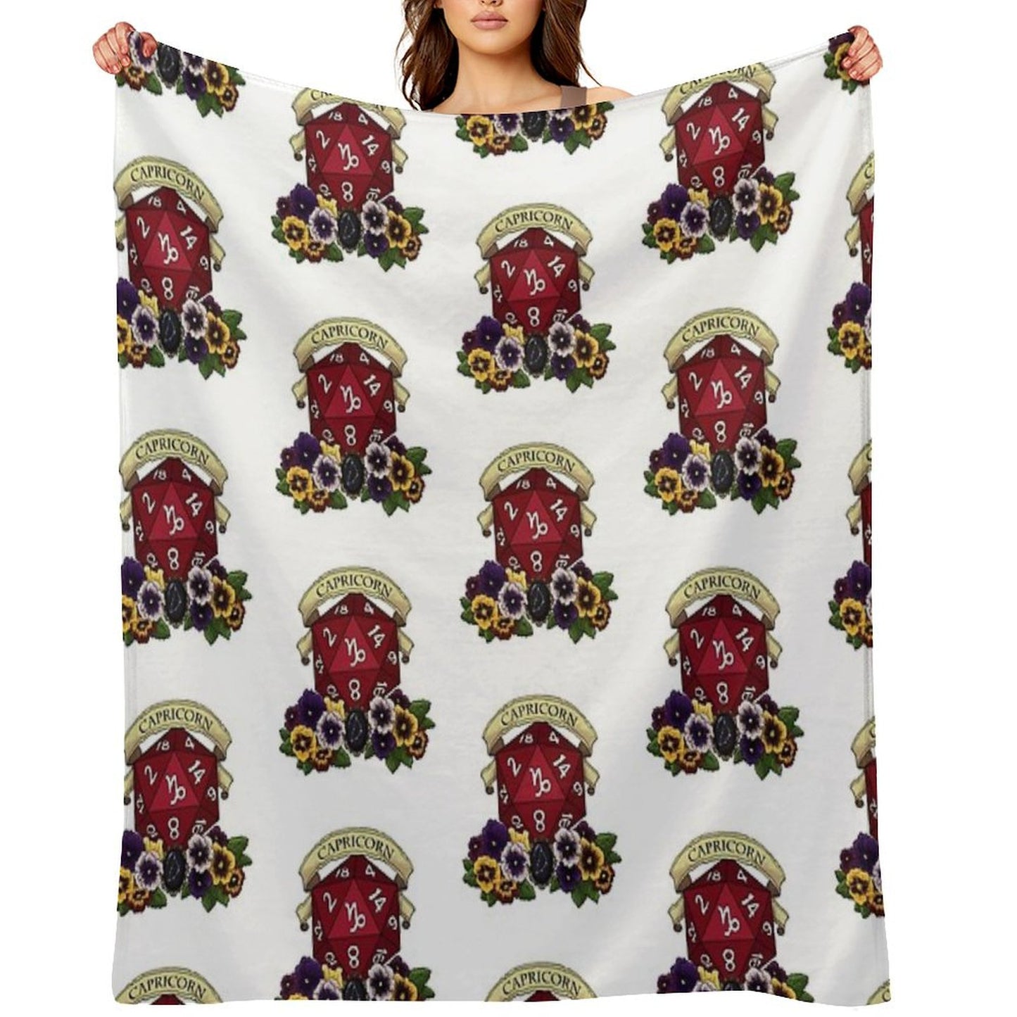 Dice Capricorn Throw Blanket