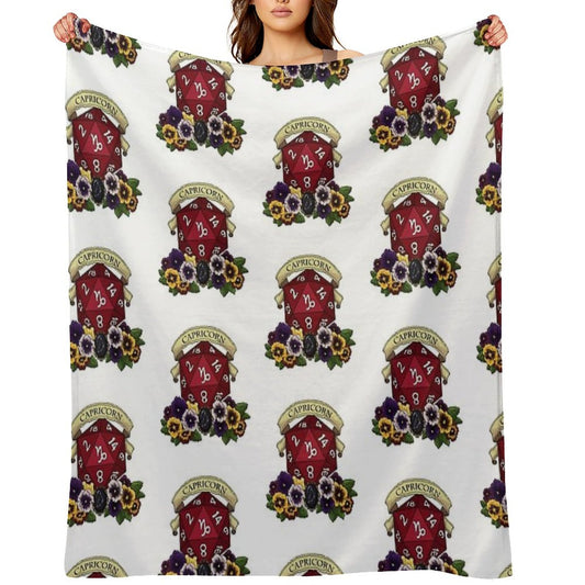 Dice Capricorn Throw Blanket