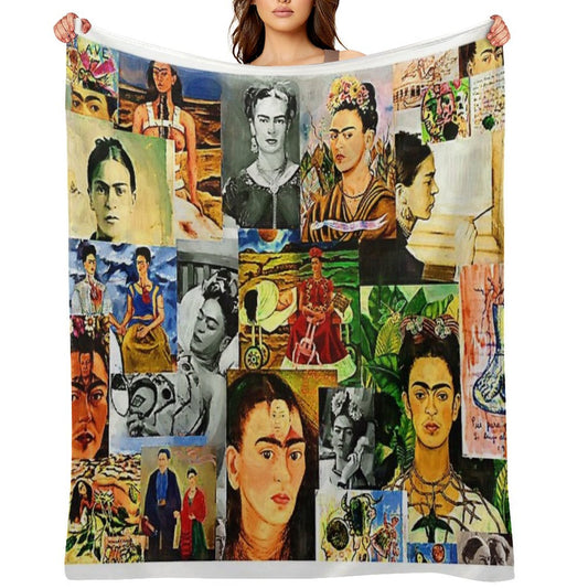 Frida Collage Throw Blanket