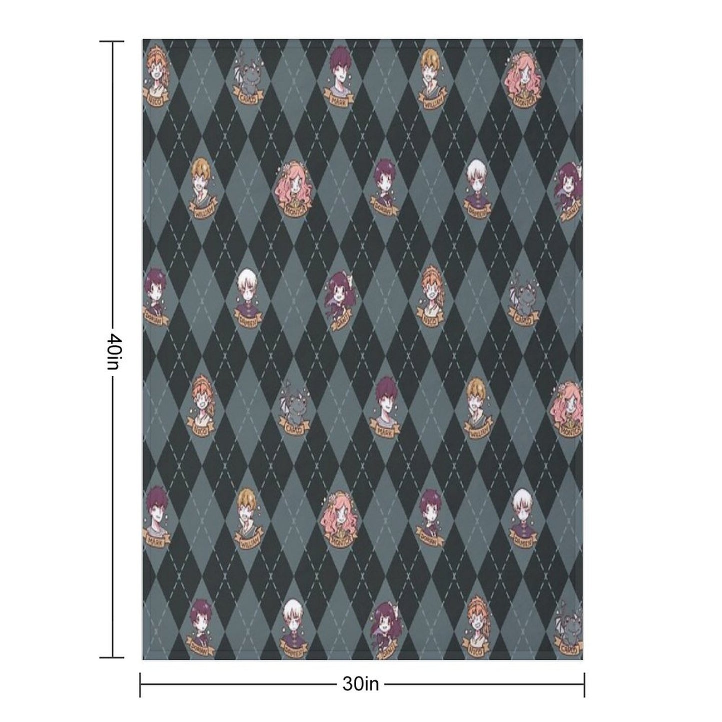 British Hooky (Blue) Throw Blanket