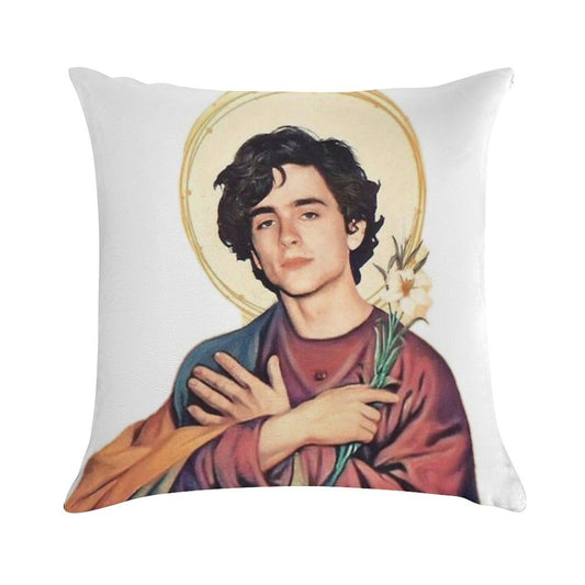 Timothee Chalamet SaintGod Sticker Soft Shrink-Resistant Throw Pillow