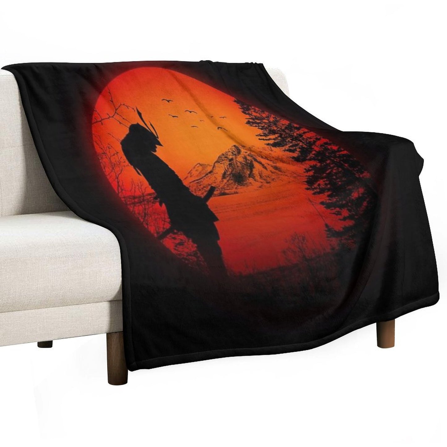 My Love Japan  Samurai Warrior  Ninja  Katana Throw Blanket
