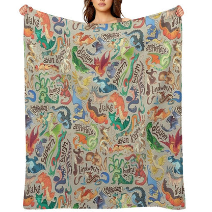 Mini Dragon Compendium Throw Blanket