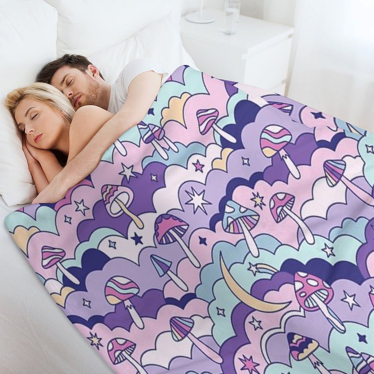 Cosmic Mushrooms Throw Blanket