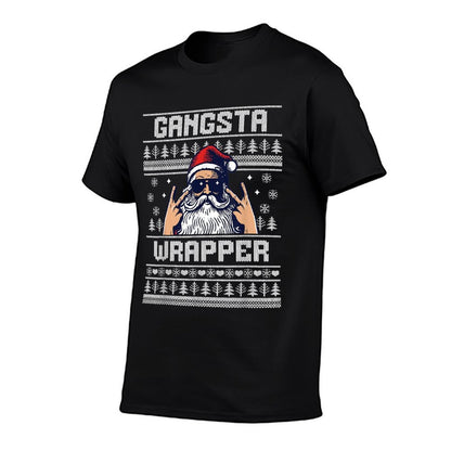 Gangsta Wrapper - Funny Santa Claus Ugly Christmas Sweater  Durable T-Shirt