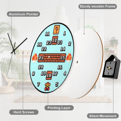 24 Hour Game Clock Wooden Wall Clock