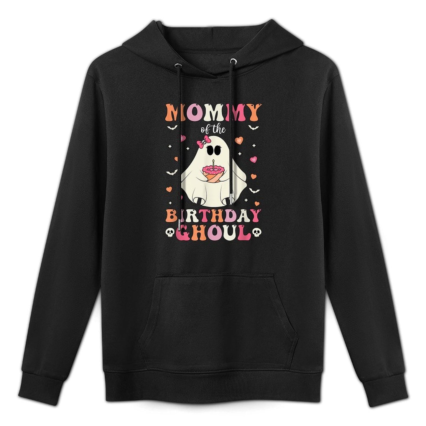 Mommy Of The Birthday Ghoul Groovy Halloween Ghost 2024 Breathable Fabric Hoodie