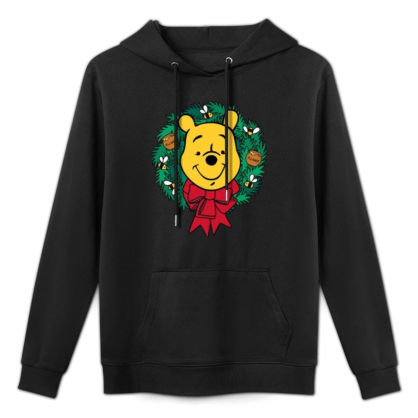 Amazon Essentials Winnie The Pooh Festive Holiday Christmas Wreath Sweatshirt Shrink-Resistant Hoodie