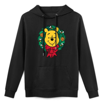 Amazon Essentials Winnie The Pooh Festive Holiday Christmas Wreath Sweatshirt Shrink-Resistant Hoodie