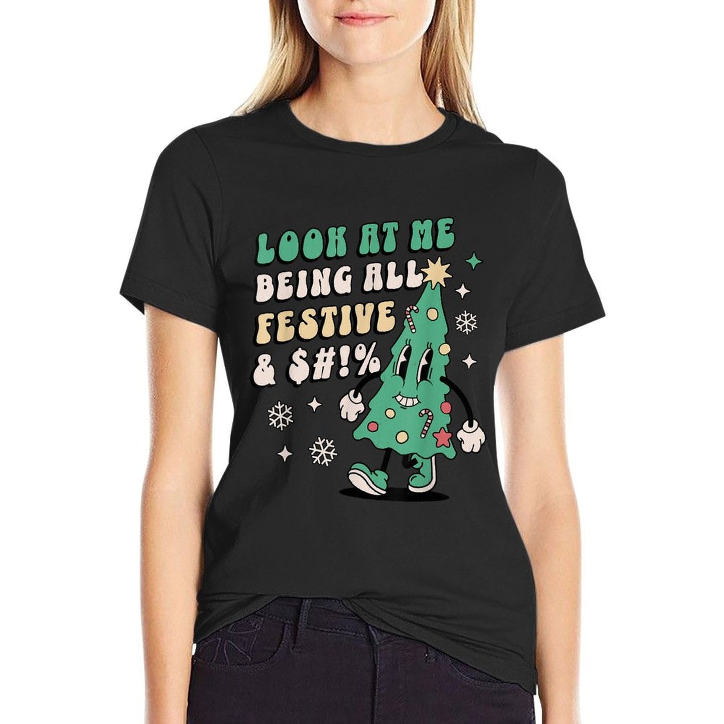 Look At Me Being All Festive - Funny Retro Christmas Tree  Classic T-Shirt