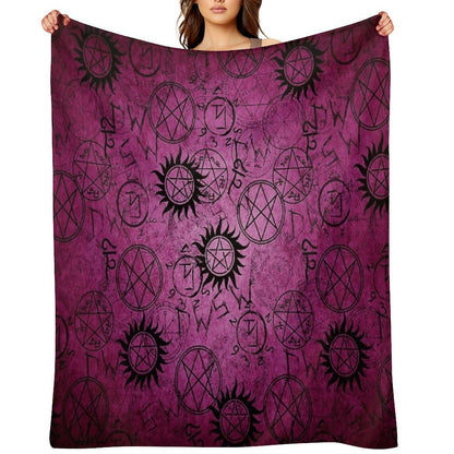 Supernatural Dark Pink Throw Blanket