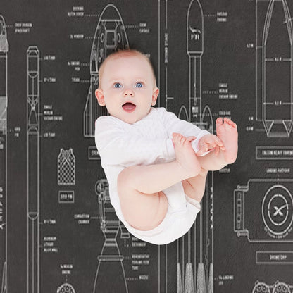 SPACEX Falcon 9 & Falcon Heavy (Blackboard) Throw Blanket