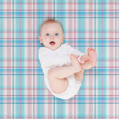 Trans Pride Tartan Throw Blanket