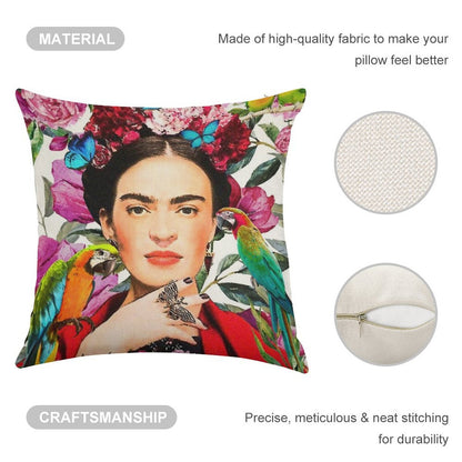 Frida.forever Linen Throw Pillow Cover