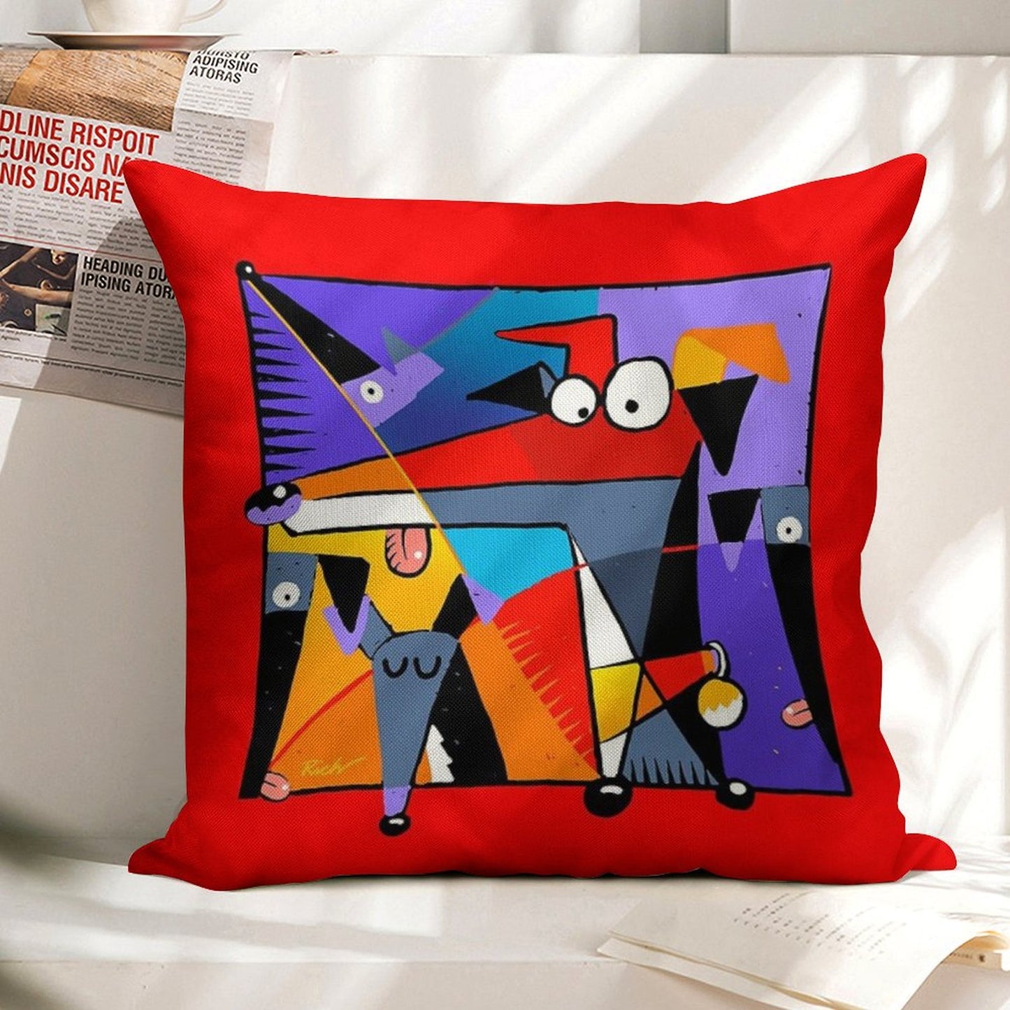 Derpism Linen Throw Pillow Cover