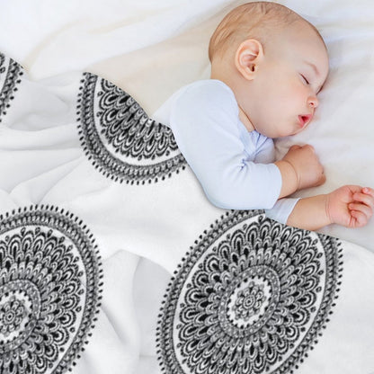 Mandala Black And White by Hayley Lauren Design Throw Blanket