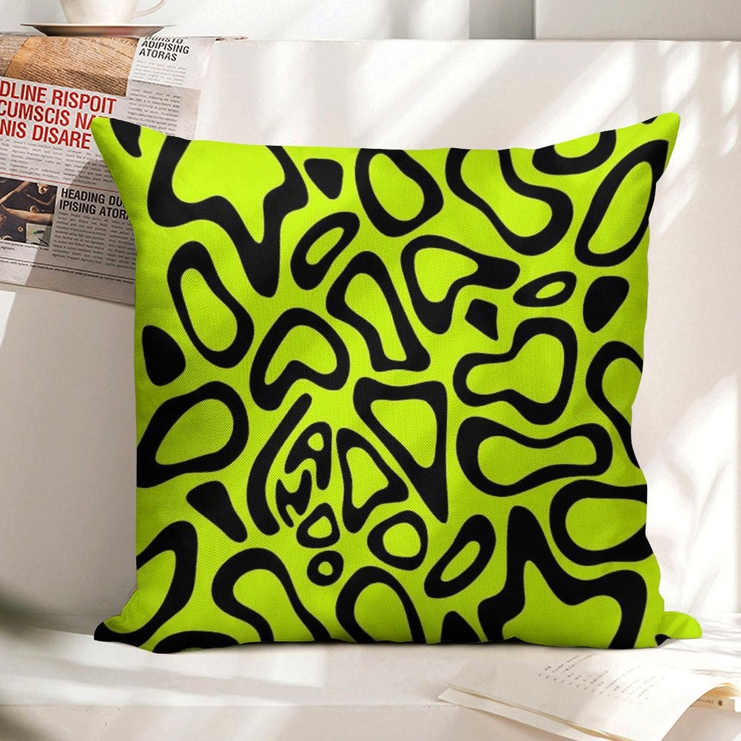 Lando Norris 2024 Helmet Pattern Black Linen Throw Pillow Cover