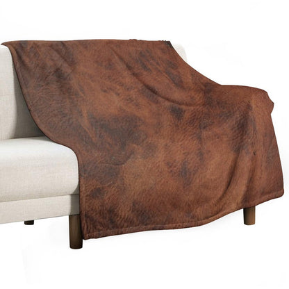 Leather Clouded Pattern Dark Throw Blanket