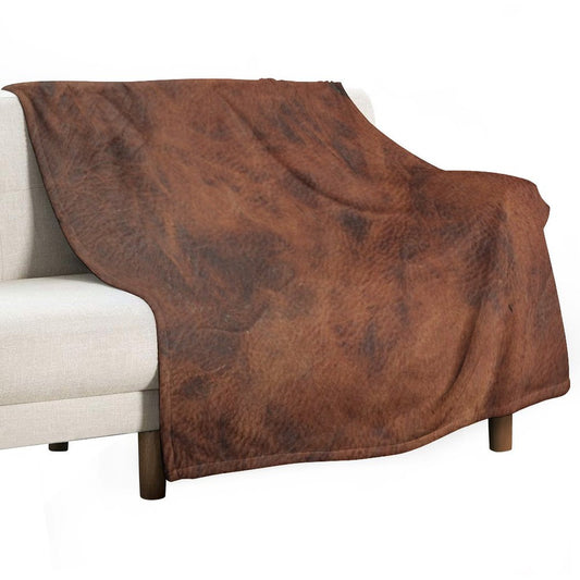 Leather Clouded Pattern Dark Throw Blanket
