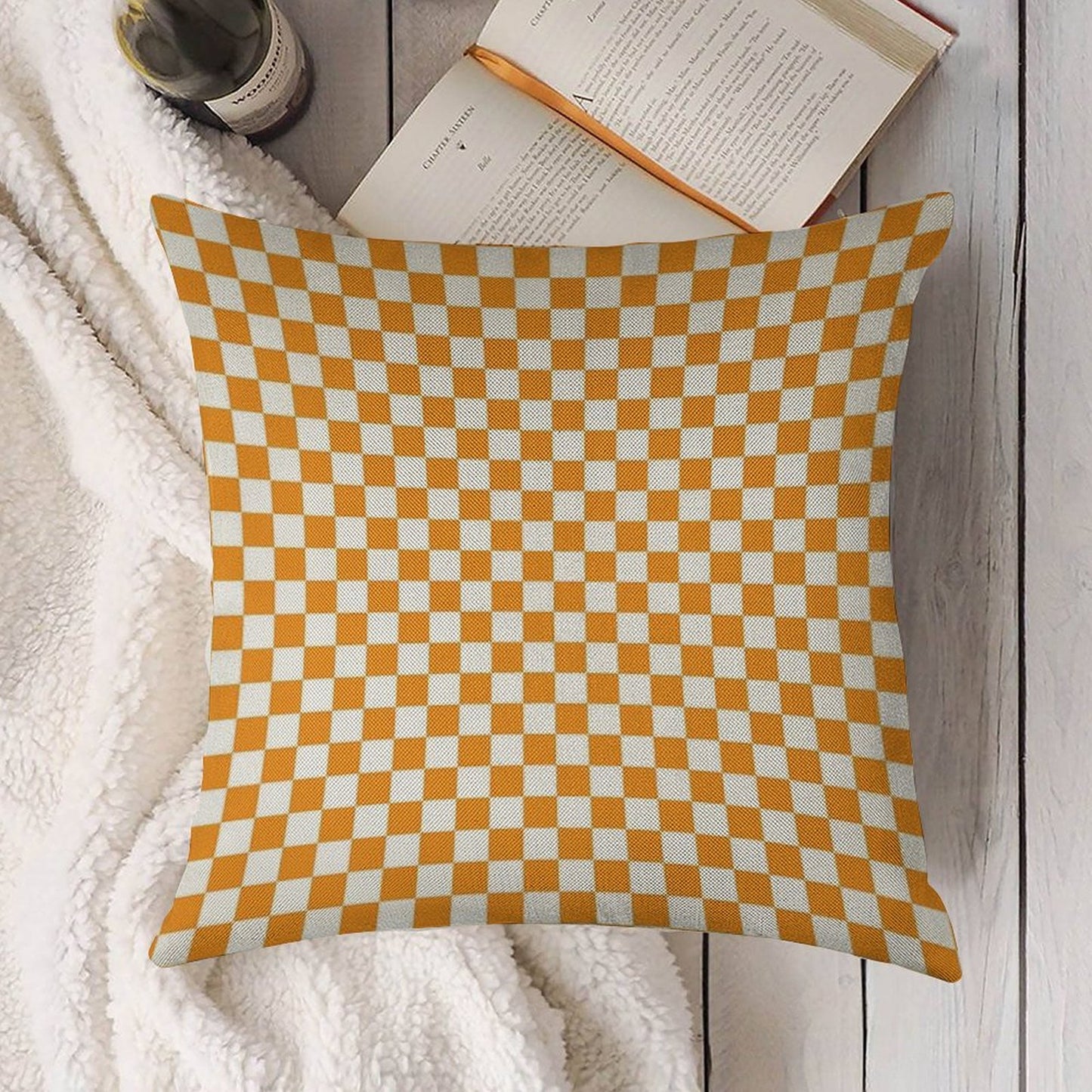 Tennessee Orange Pattern Linen Throw Pillow Cover