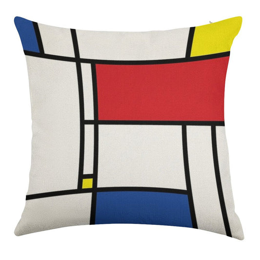Mondrian Minimalist De Stijl Modern Art © Fatfatin Linen Throw Pillow Cover