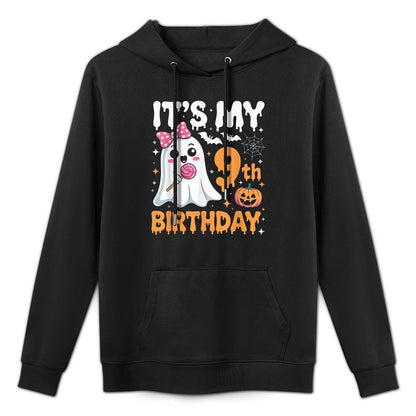 Its My 9th Birthday 9 Years Old Ghost Pumpkin Halloween Pilling-Resistant Hoodie