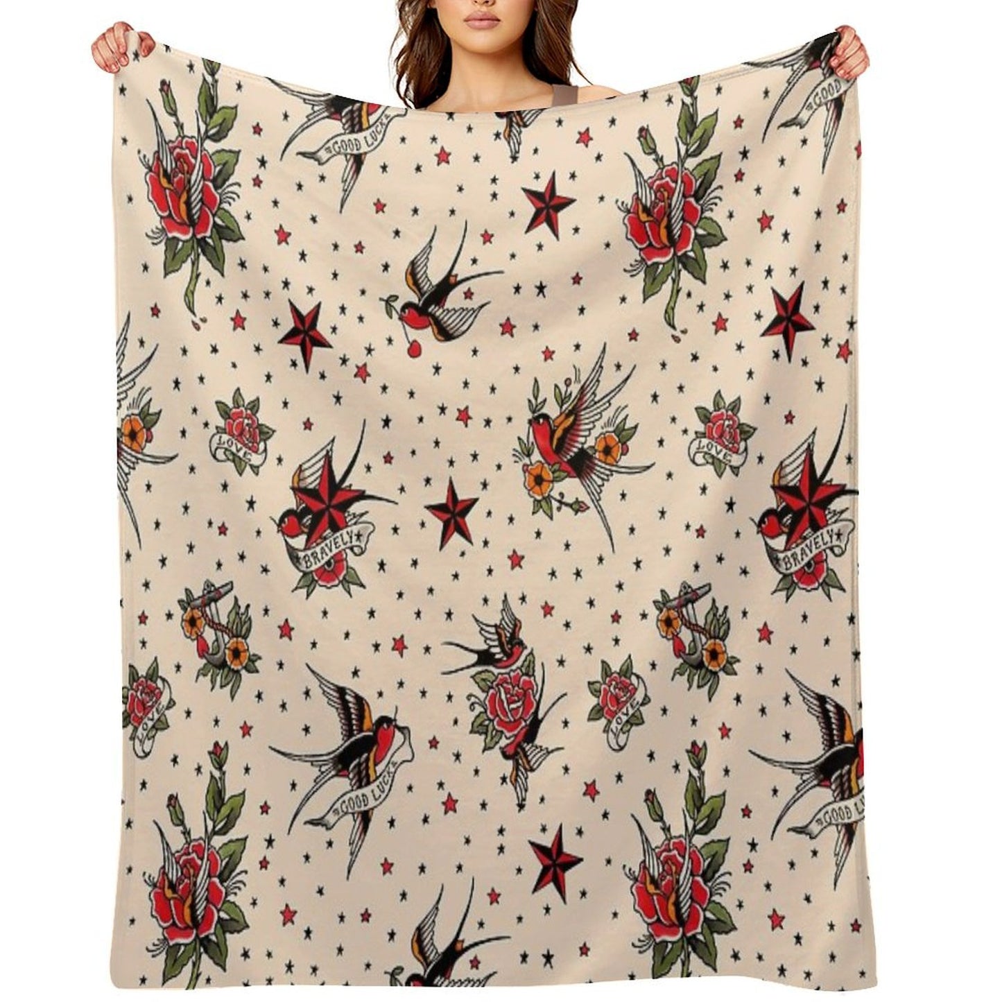 Tattoo Flash Throw Blanket