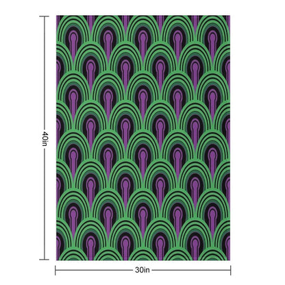 Geometric Pattern Keyhole Arch PurpleGreen Throw Blanket