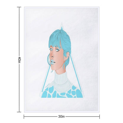 Girl in Light Blue Throw Blanket