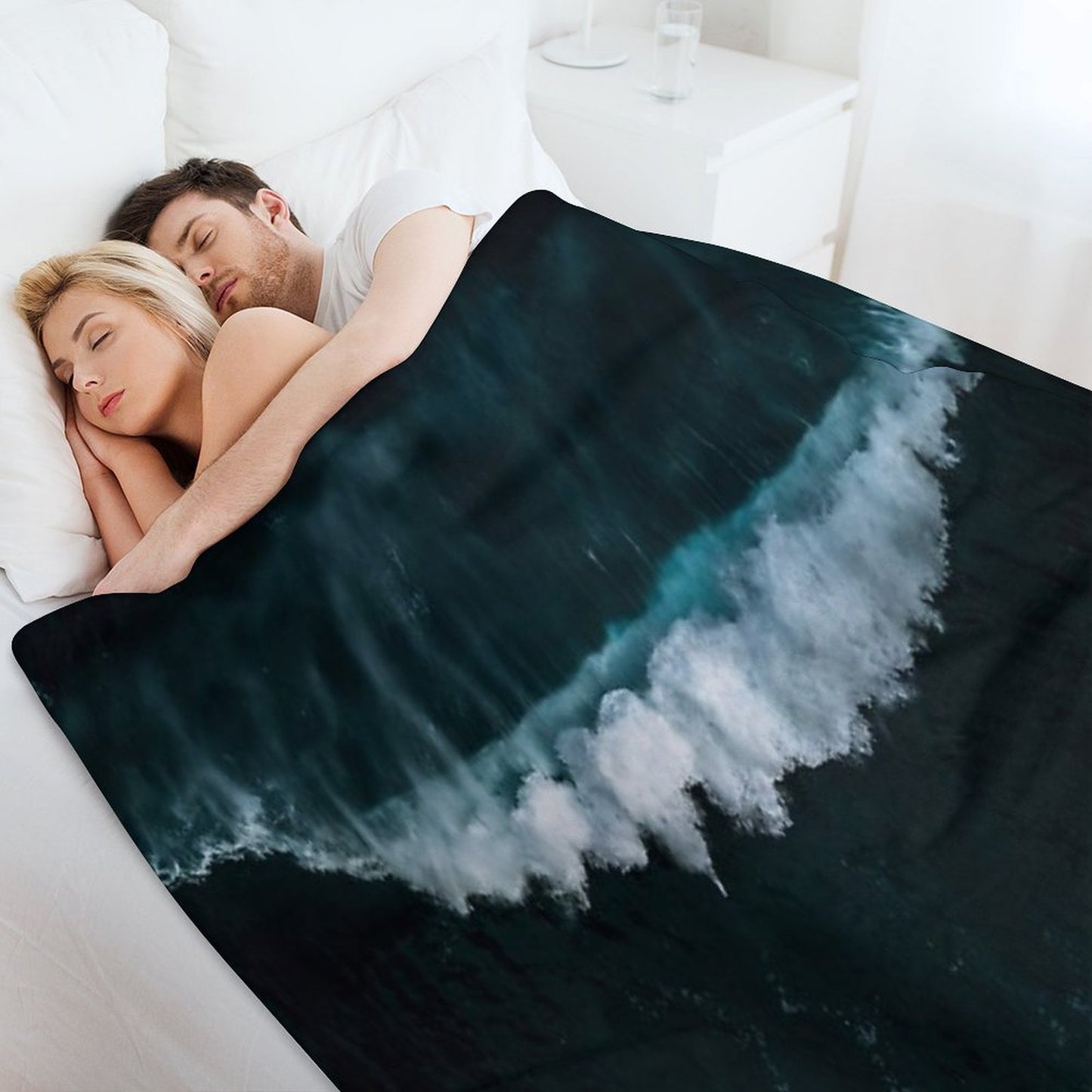 Wave in Motion - Ocean Photography Throw Blanket