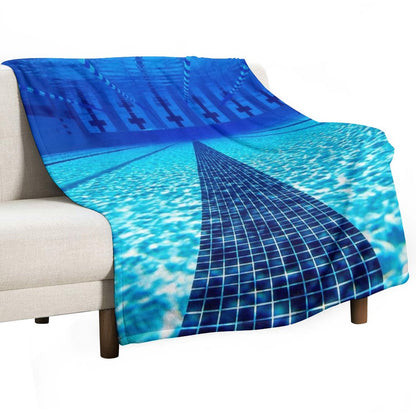 Beautiful Underwater Pool View - Swimming Pool Photography Throw Blanket