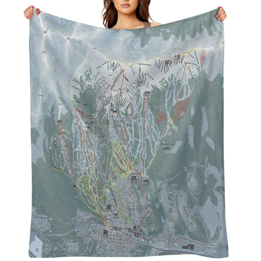 Breckenridge Resort Trail Map Throw Blanket