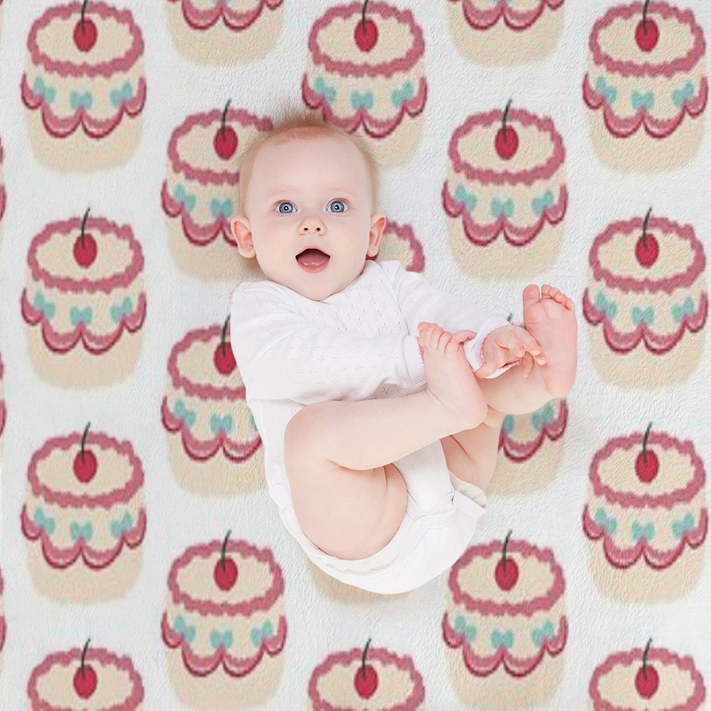 Cherry Bow Cake Throw Blanket