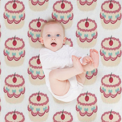 Cherry Bow Cake Throw Blanket