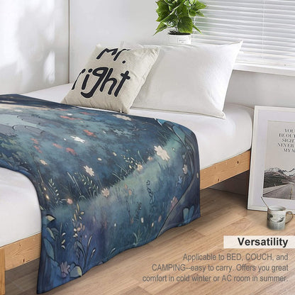 Explore The Enchanting World of My Neighbor Totoro XI Original Art And Illustrations Online Throw Blanket