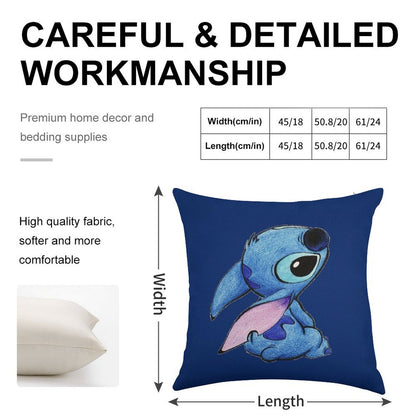 Cute Stitch ! Linen Throw Pillow Cover