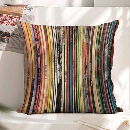 Record Collector Linen Throw Pillow Cover