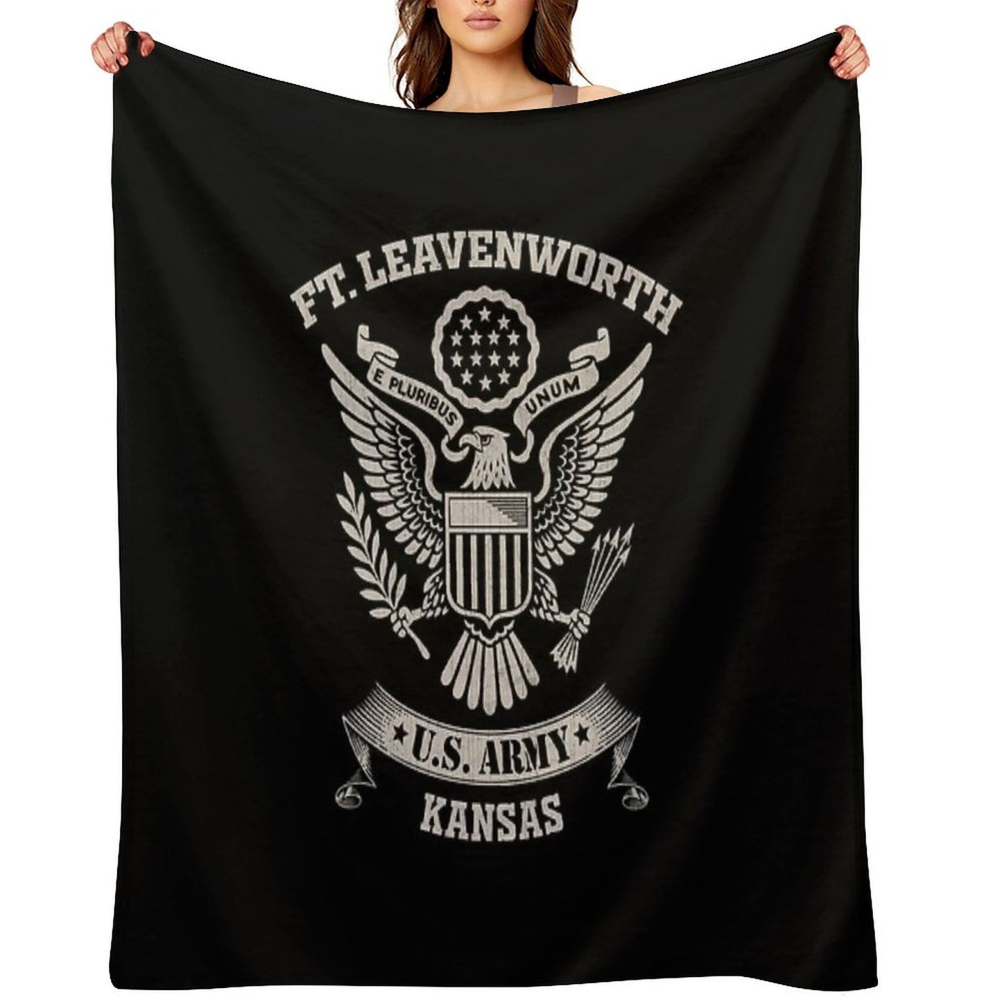 Fort Leavenworth Kansas US Army Base Tribute Throw Blanket