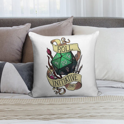 Roll Initiative Soft Decorative Cover Throw Pillow