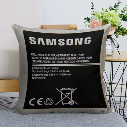 Swollen Battery Premium Linen Throw Pillow Cover