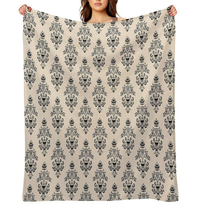 Haunted Mansion Wallpaper Hazelnut #Pastel Throw Blanket