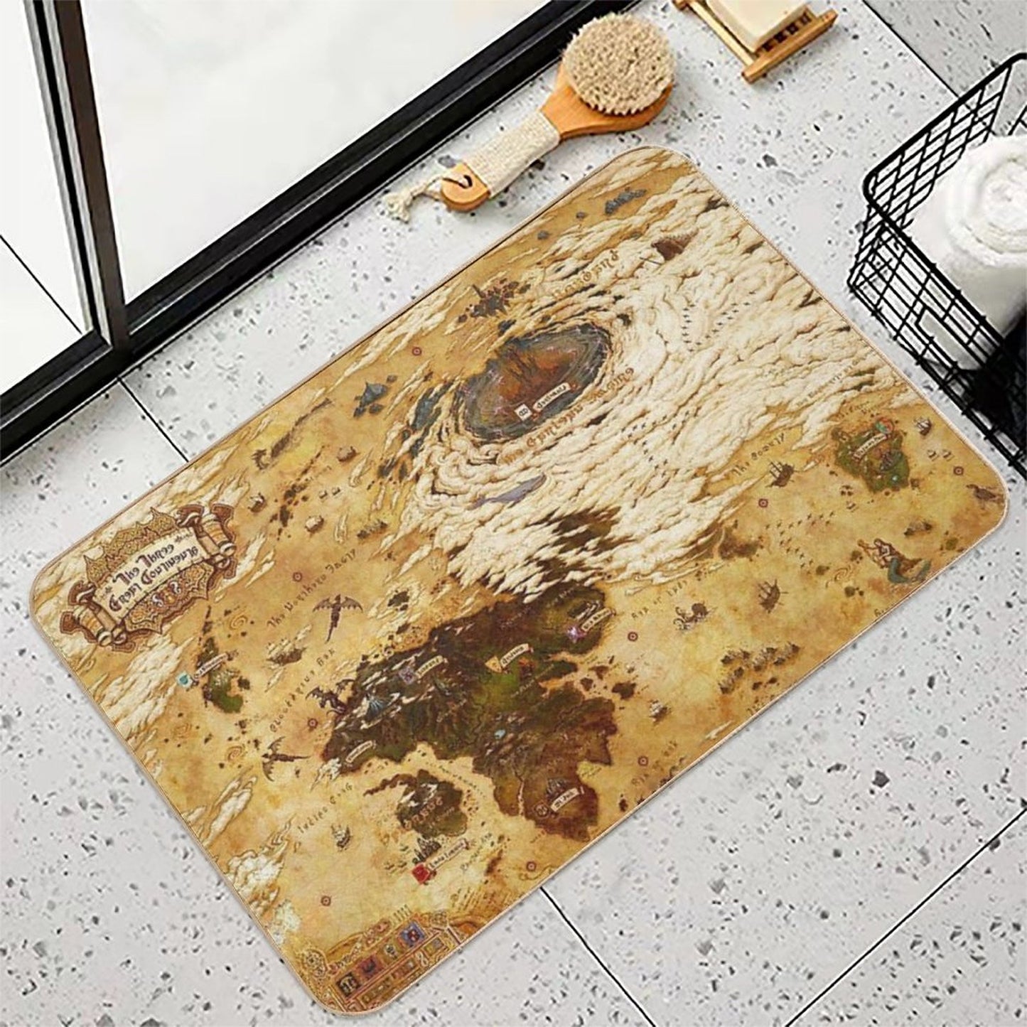 FFXIV New Updated World Map Hydaelyn Eorzea Bath Mat