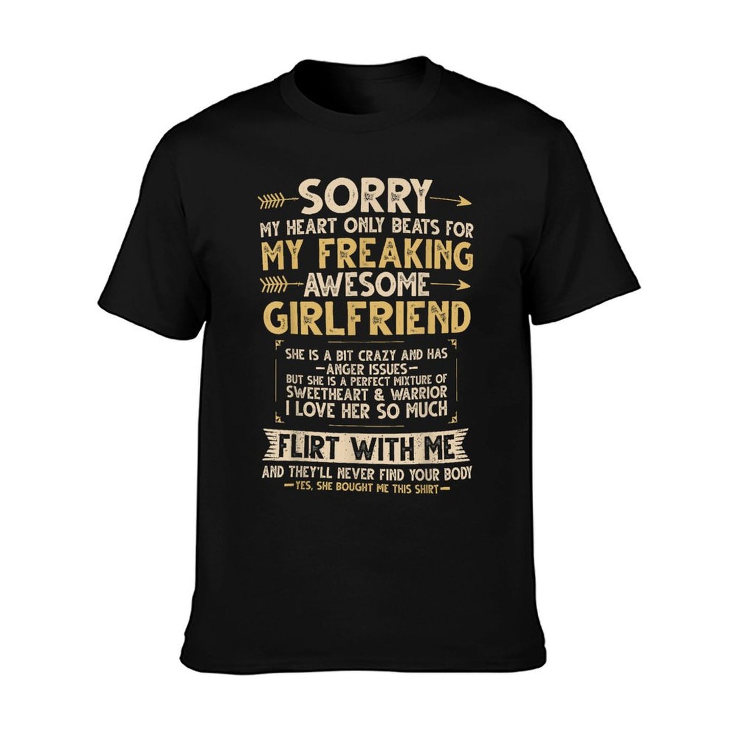 I Love My Freaking Awesome Girlfriend Shes A Bit Crazy Funny T-Shirt