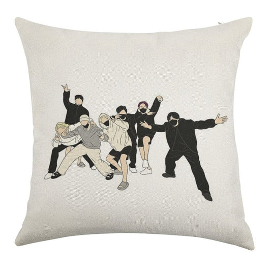 Stray Kids Responsible Kids Linen Throw Pillow Cover