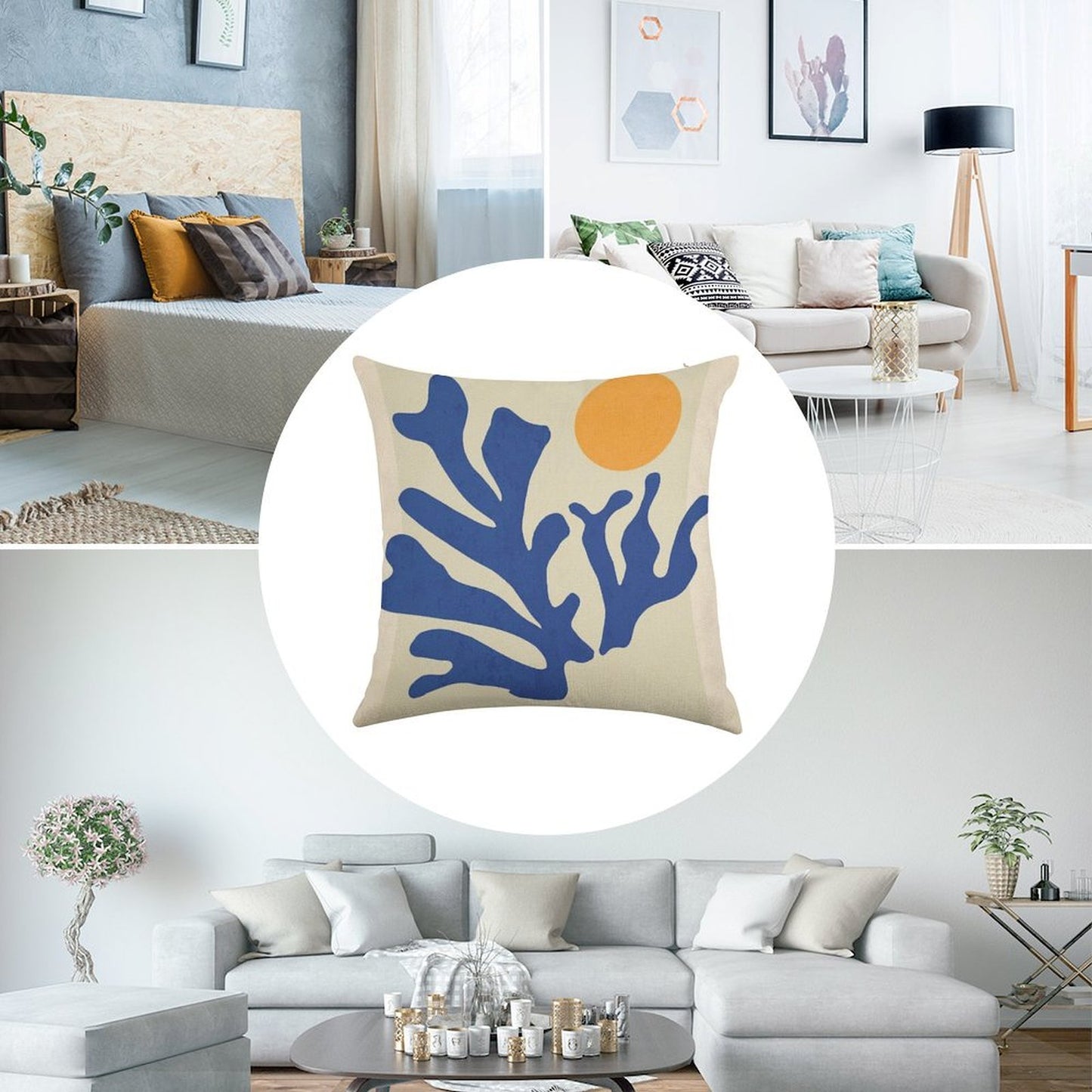 Sunshine Matisse Linen Throw Pillow Cover